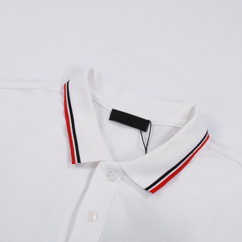 Поло Prada With Black Text Stripe "White" фото № 7