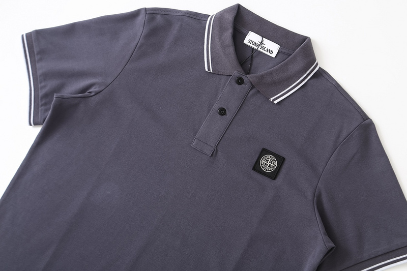 Поло Stone Island Black Logo Flowers "Violet" фото № 2