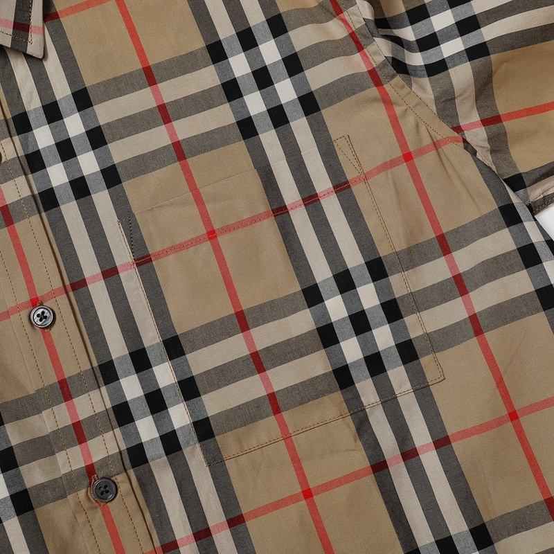 Рубашка Burberry Checkered And Buttoned Style "Brown" фото № 4