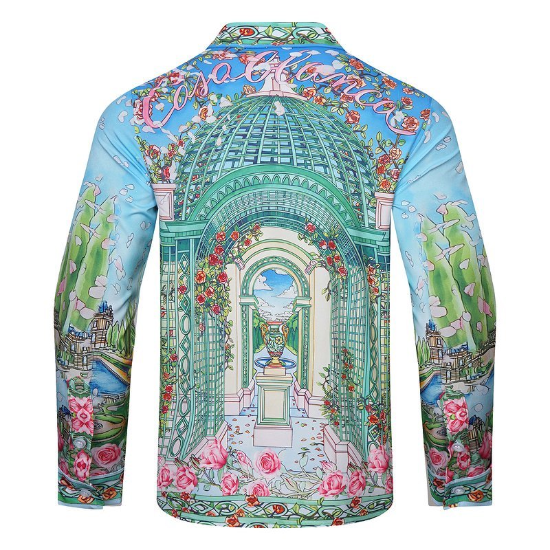 Рубашка Casablanca Two Swans And Roses «Blue» фото № 2