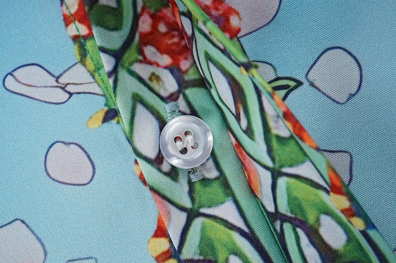 Рубашка Casablanca Two Swans And Roses «Blue» фото № 3