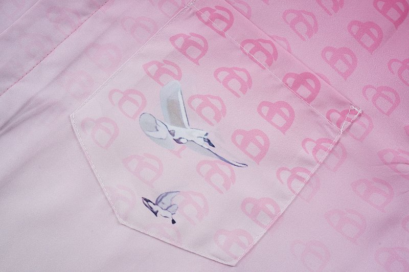 Рубашка Casablanca Palm Trees And Airplane Print "Pink" фото № 3