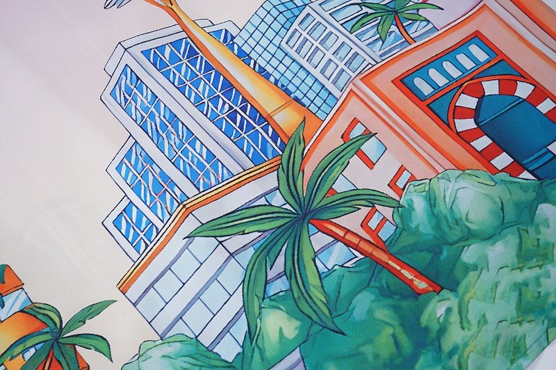 Рубашка Casablanca Palm Trees And Airplane Print "Pink" фото № 6