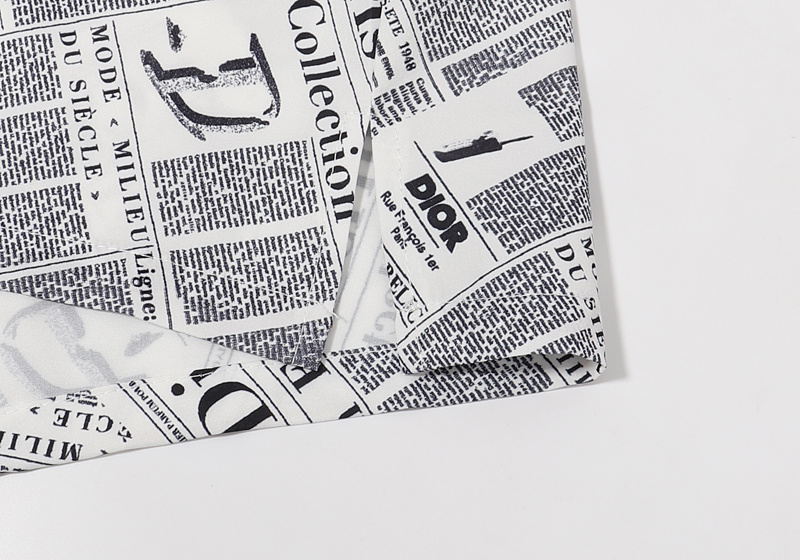 Рубашка Christian Dior Newspaper Print "White/Black" фото № 8