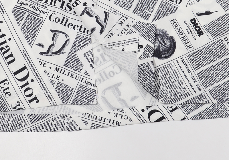 Рубашка Christian Dior Newspaper Print "White/Black" фото № 7