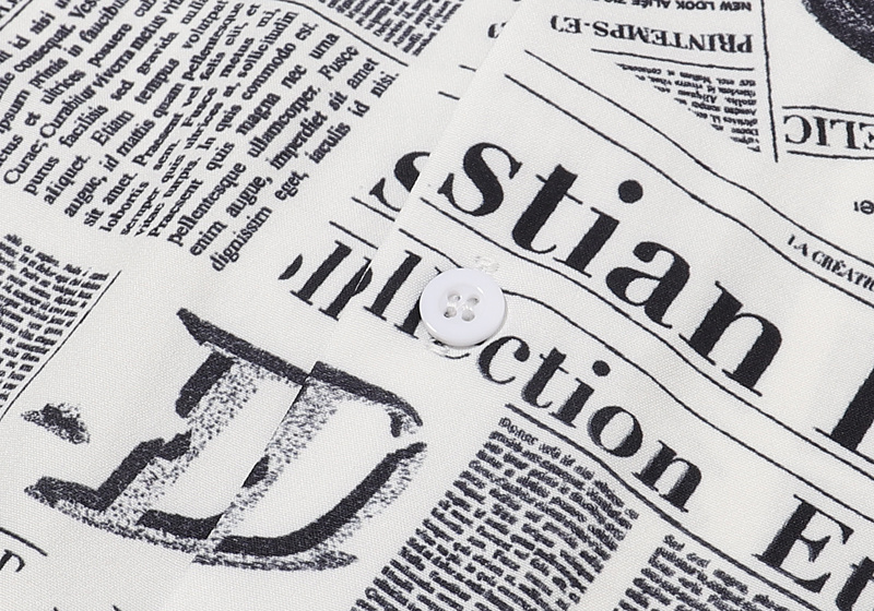 Рубашка Christian Dior Newspaper Print "White/Black" фото № 6