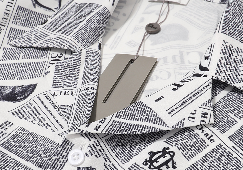 Рубашка Christian Dior Newspaper Print "White/Black" фото № 5