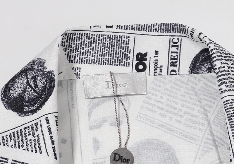Рубашка Christian Dior Newspaper Print "White/Black" фото № 4