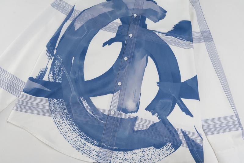 Рубашка Christian Dior Modern Art Blue Lines "White" фото № 3