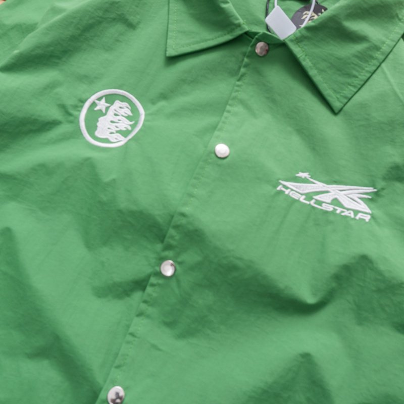 Рубашка Hellstar Face And Star Back "Green" фото № 4