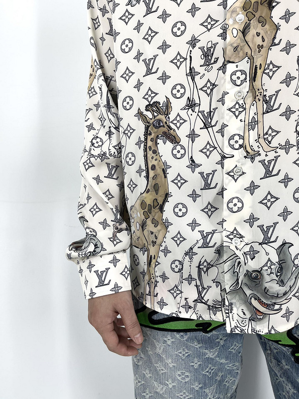 Рубашка Louis Vuitton Chapman Brothers Giraffe Elephant "White" фото № 9