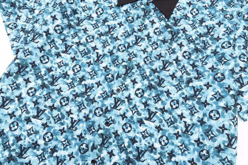 Рубашка Louis Vuitton With Black Collar "Blue" фото № 4