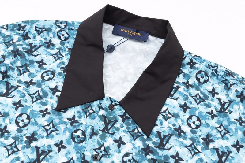 Рубашка Louis Vuitton With Black Collar "Blue" фото № 5