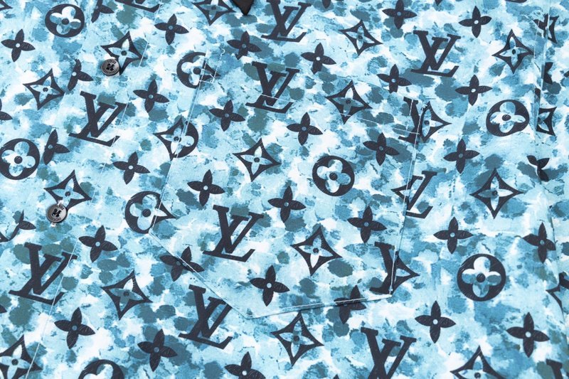Рубашка Louis Vuitton With Black Collar "Blue" фото № 7