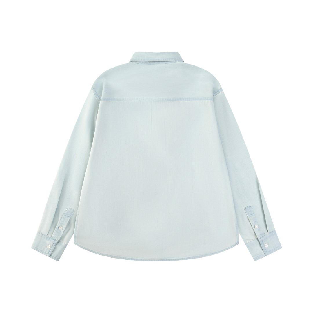 Джинсовая рубашка Miu Miu Rounded Bottom "Blue" фото № 2