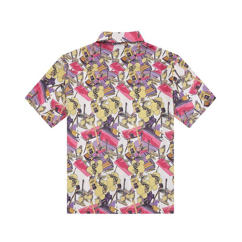 Рубашка Palm Angels Short Sleeve With Print "Pink/Yellow" фото № 6