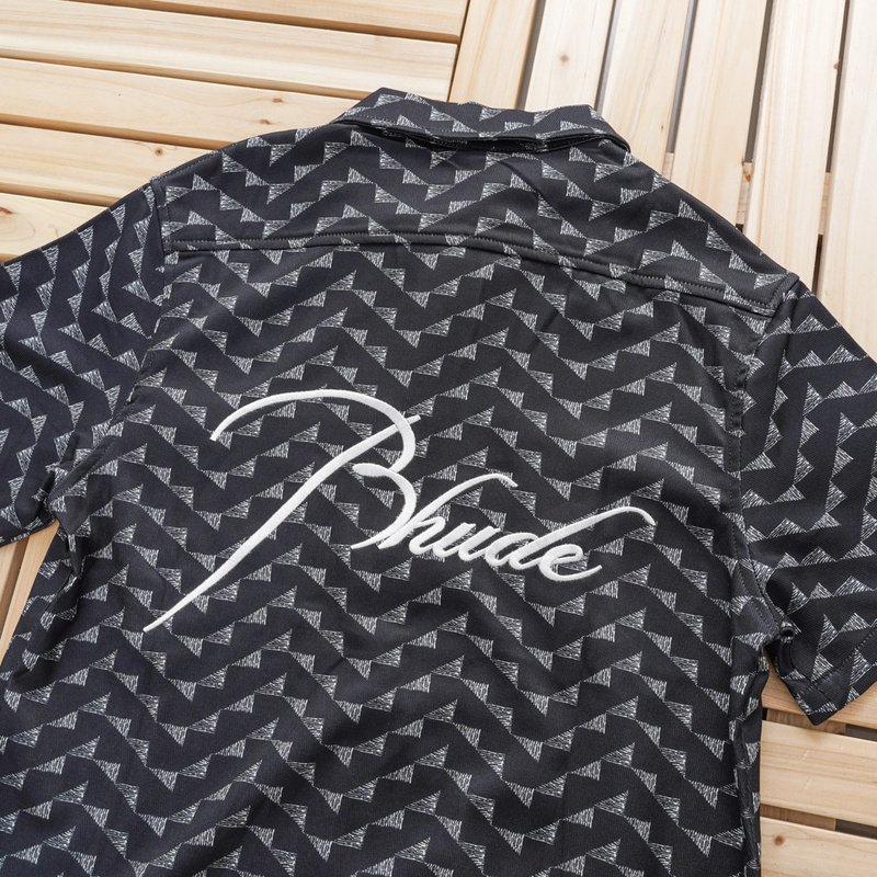 Рубашка Rhude With Print Of United Triangles "Black" фото № 4