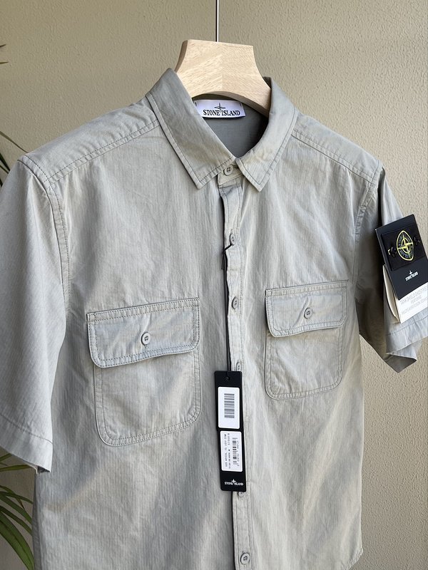 Рубашка Stone Island With Brand Instructions "Gray" фото № 6