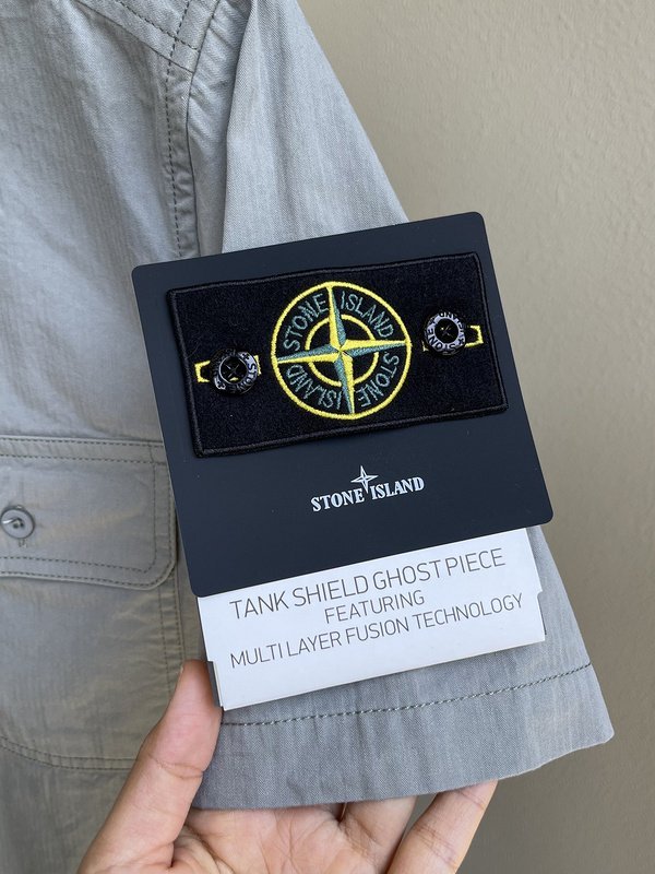 Рубашка Stone Island With Brand Instructions "Gray" фото № 7