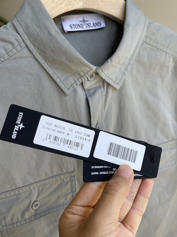 Рубашка Stone Island With Brand Instructions "Gray" фото № 9