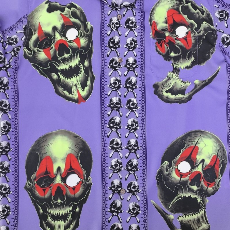 Рубашка Wacko Maria Print With Skulls "Violet" фото № 9