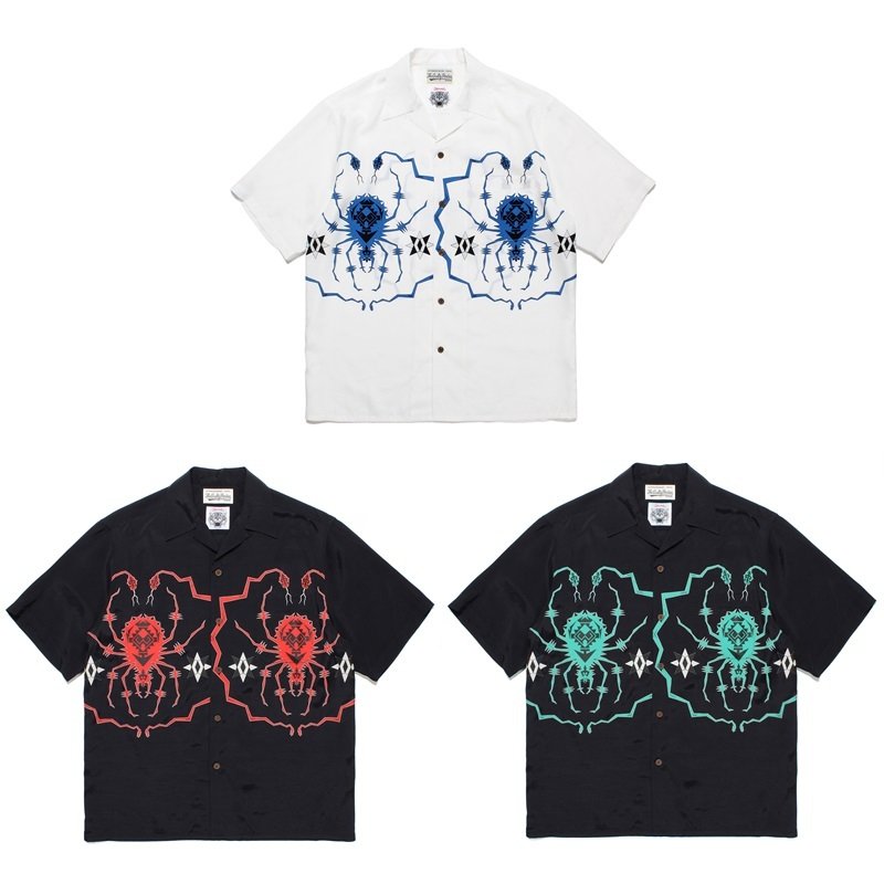 Рубашка Wacko Maria With Spider Print "White" фото № 2