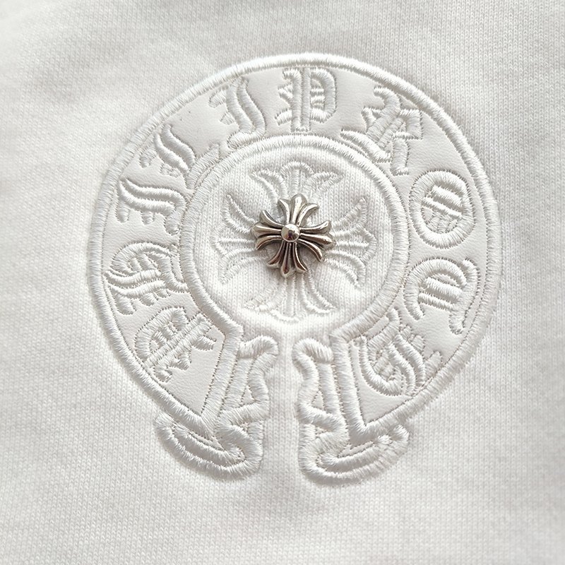 Шорты Chrome Hearts Logo With Beads "White" фото № 4
