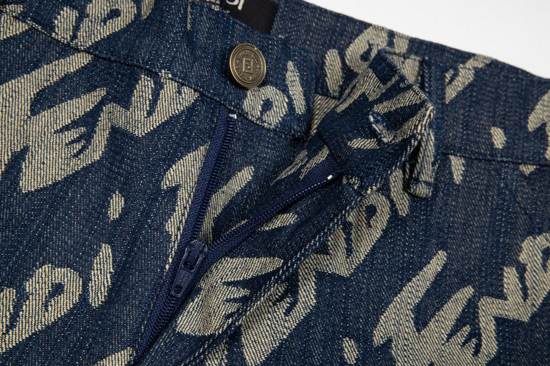 Шорты Fendi Letter Print "Blue/Gray" фото № 3