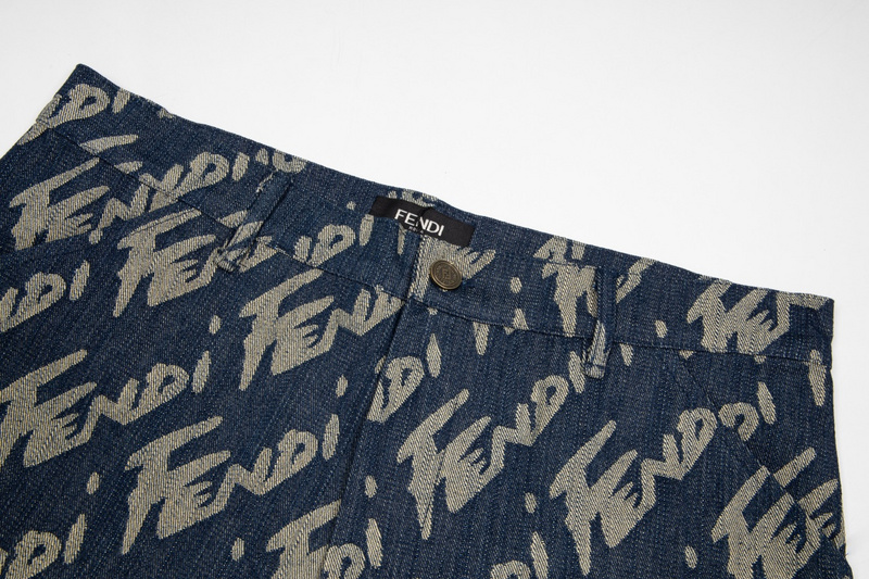 Шорты Fendi Letter Print "Blue/Gray" фото № 5