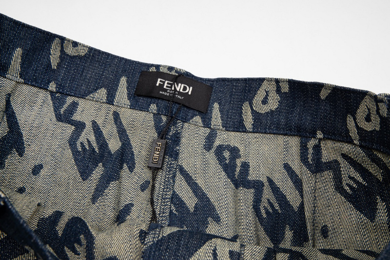 Шорты Fendi Letter Print "Blue/Gray" фото № 7