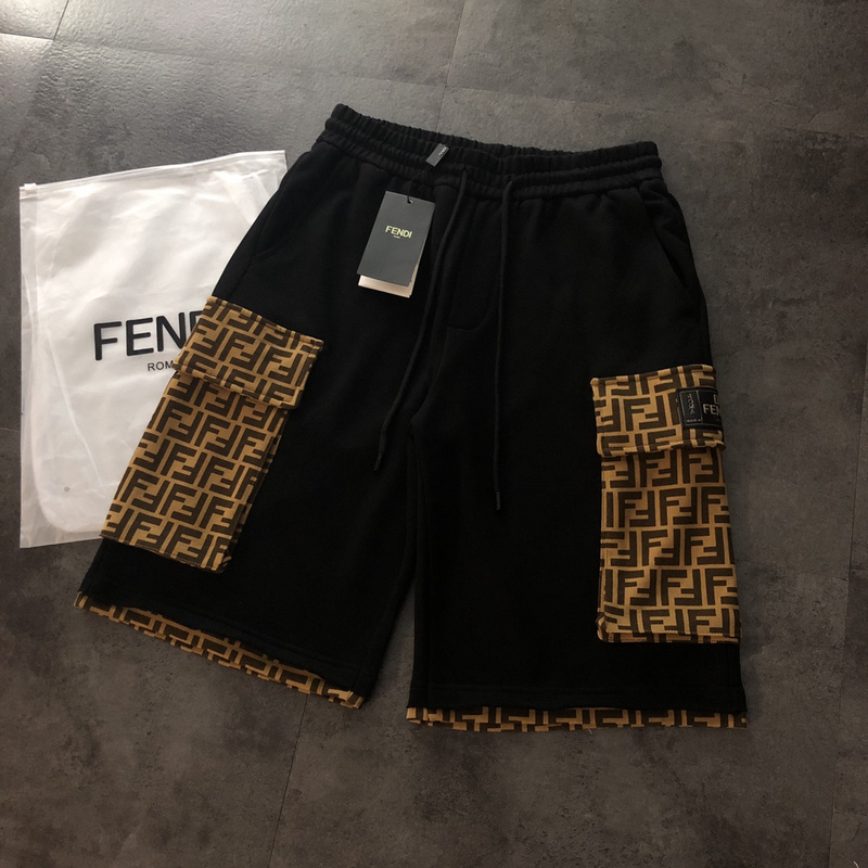 Шорты Fendi Brand Pockets "Black" фото № 3