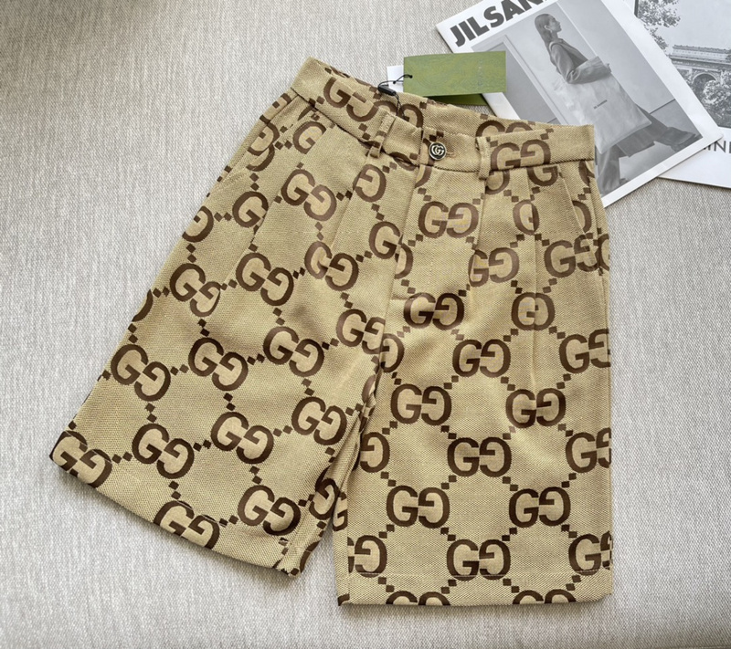 Шорты GUCCI Logos "Beige" фото № 9