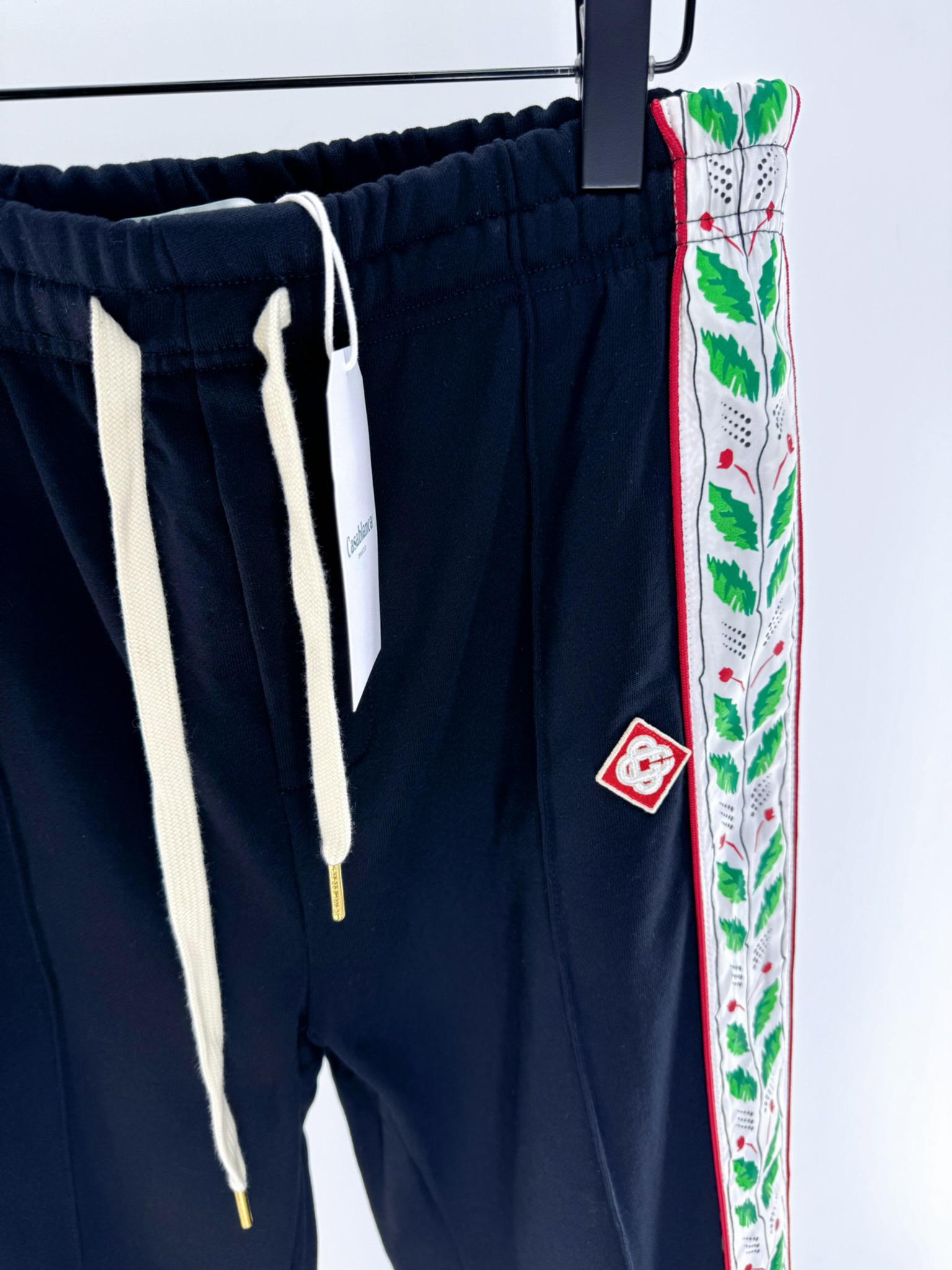 Штаны Casablanca Green Leaves On The Sides "Black" фото № 2