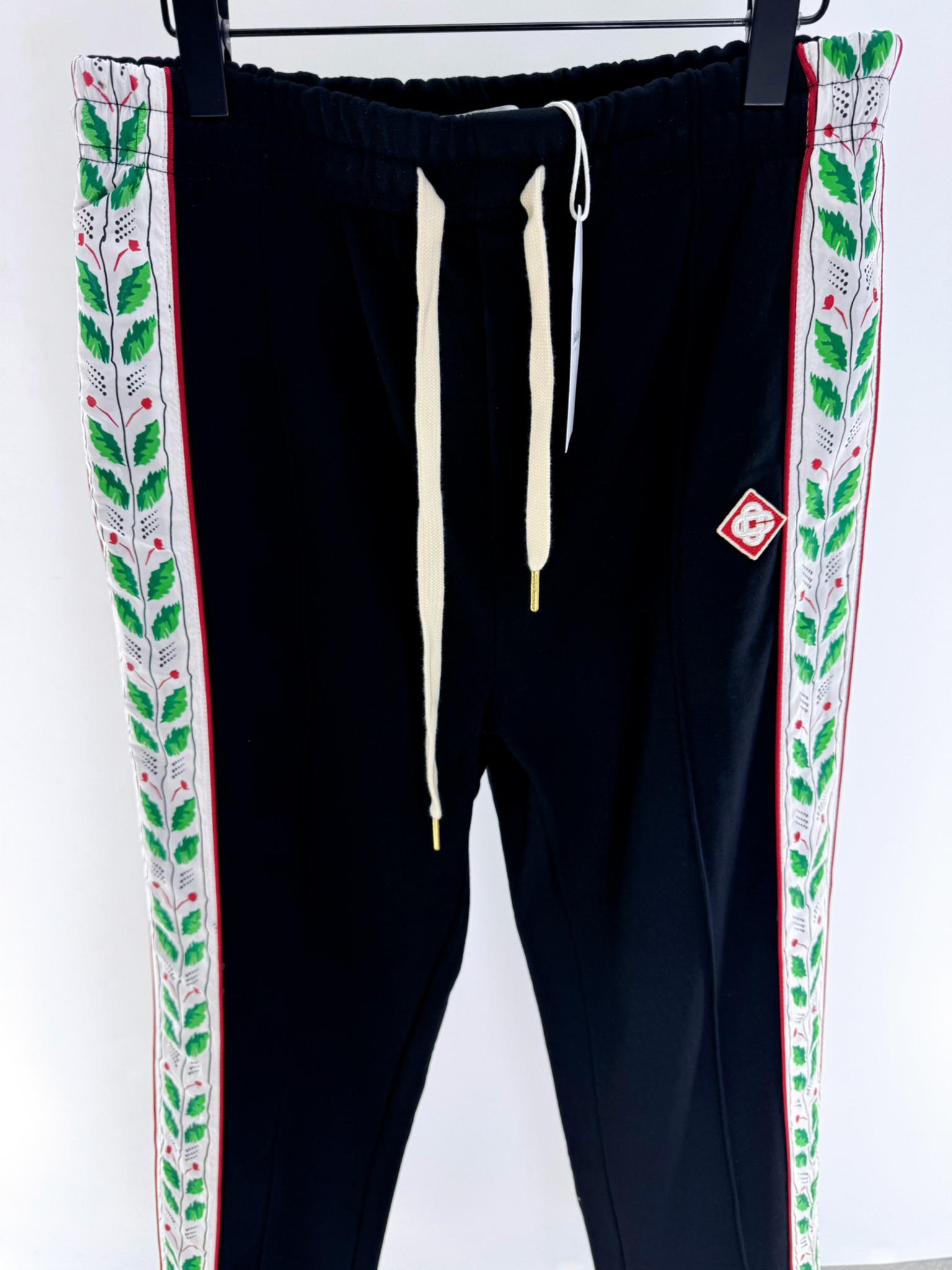 Штаны Casablanca Green Leaves On The Sides "Black" фото № 5