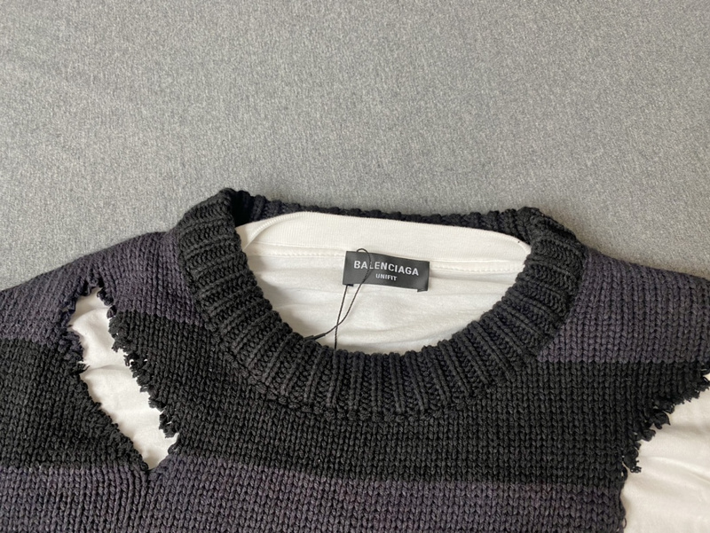 Свитер Balenciaga Ragged Style "Black/Gray" фото № 4