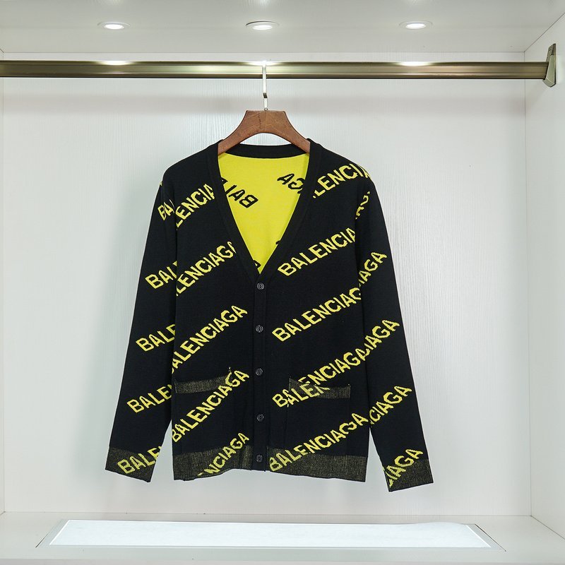 Кардиган Balenciaga With Pockets And Text Logo "Black" фото № 3