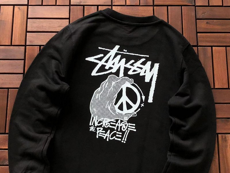 Свитшот Stussy Hand And Inscription Increase The Peace "Black" фото № 2