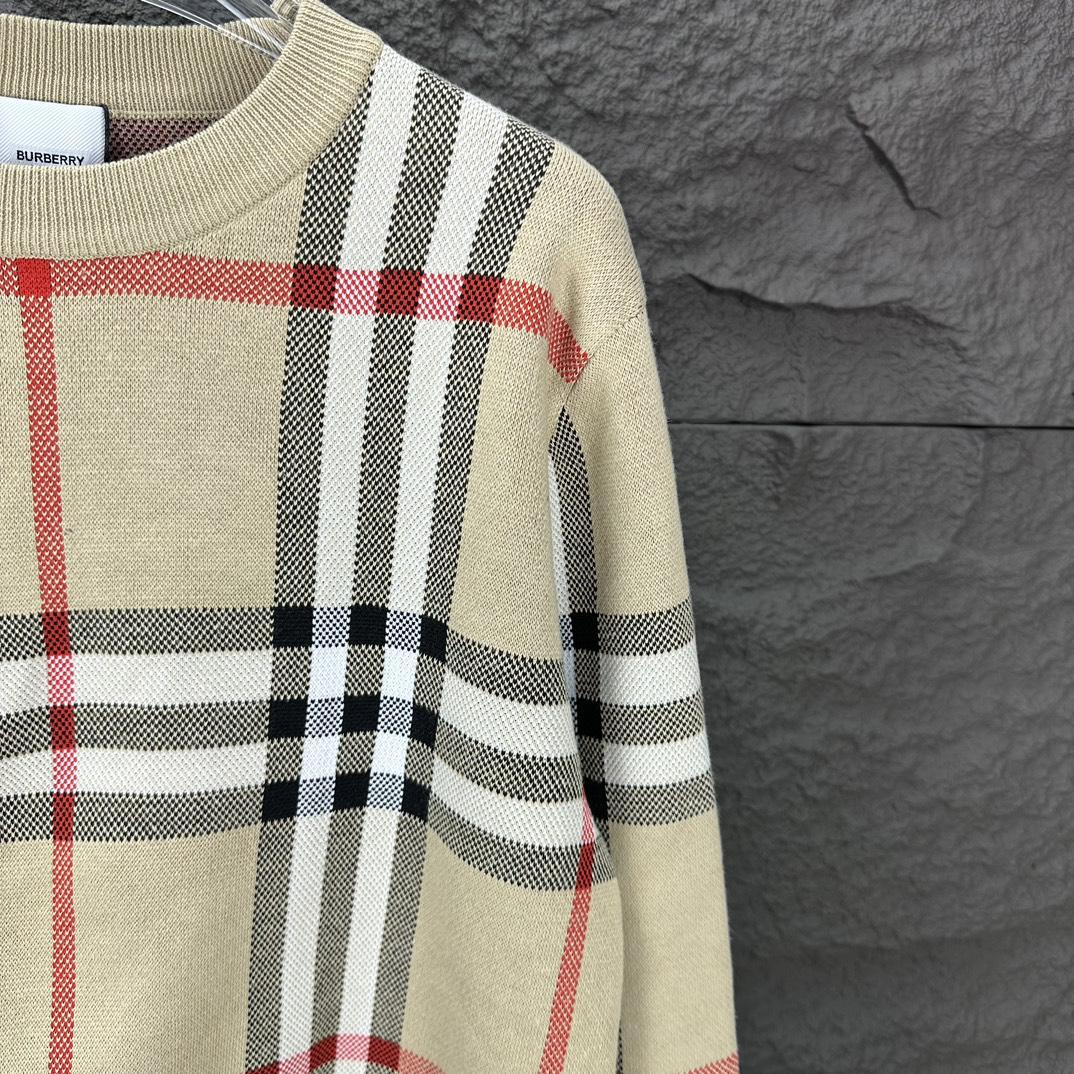 Свитшот Burberry Vertical And Horizontal Contrast Lines Print "Beige" фото № 3