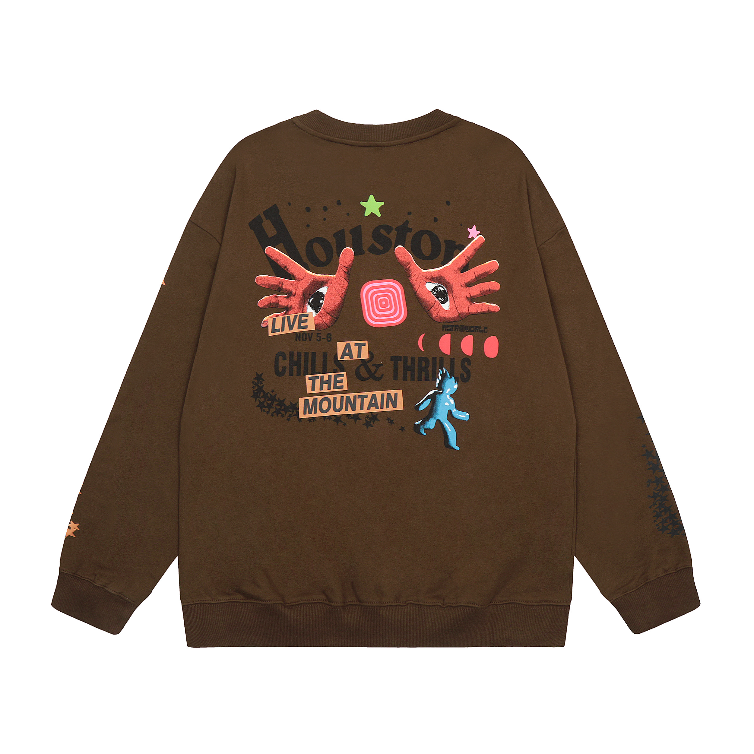 Свитшот Cactus Jack Merch Astroworld Houston Chills and Thrills "Brown" фото № 2