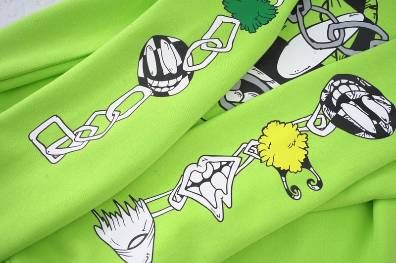Свитшот Chrome Hearts With Drawings On The Sleeves "Green/Yellow" фото № 7