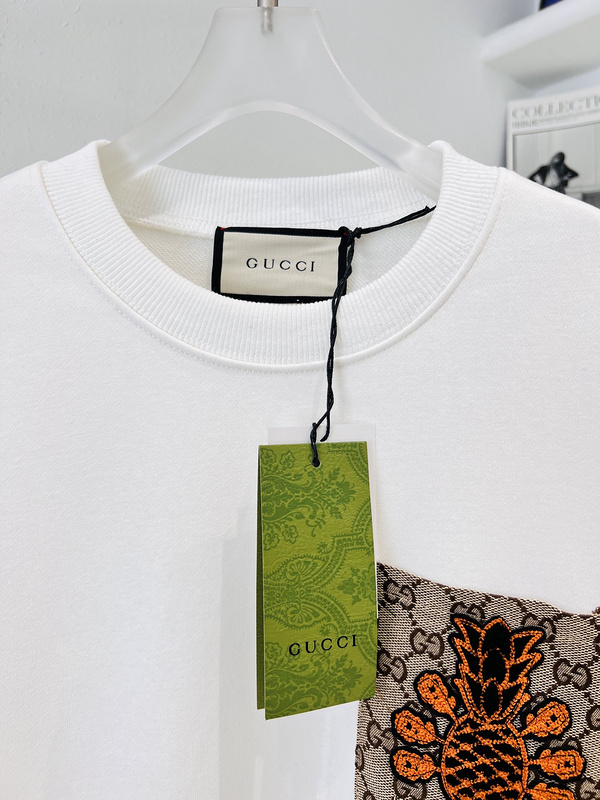 Свитшот Gucci Brand Style On The Sleeve "White" фото № 5