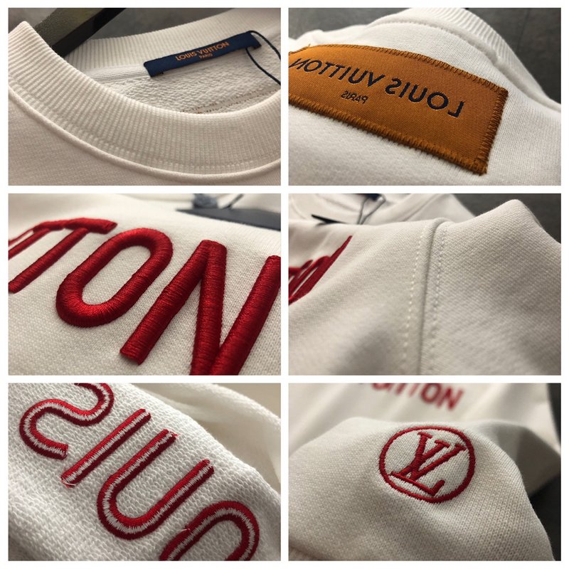 Свитшот Louis Vuitton Red Text Logo "White" фото № 2