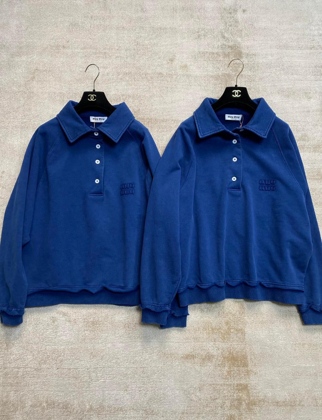 Свитшот Miu Miu Frontside Dark Blue Left Logo "Navy Blue" фото № 8