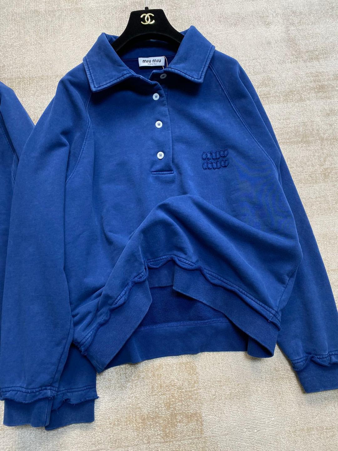 Свитшот Miu Miu Frontside Dark Blue Left Logo "Navy Blue" фото № 2