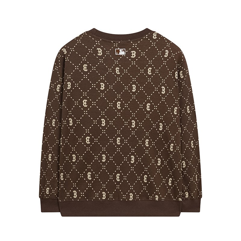 Свитшот MLB Classic Monogram Allover New York/Boston Red Sox "Dark Brown" фото № 2