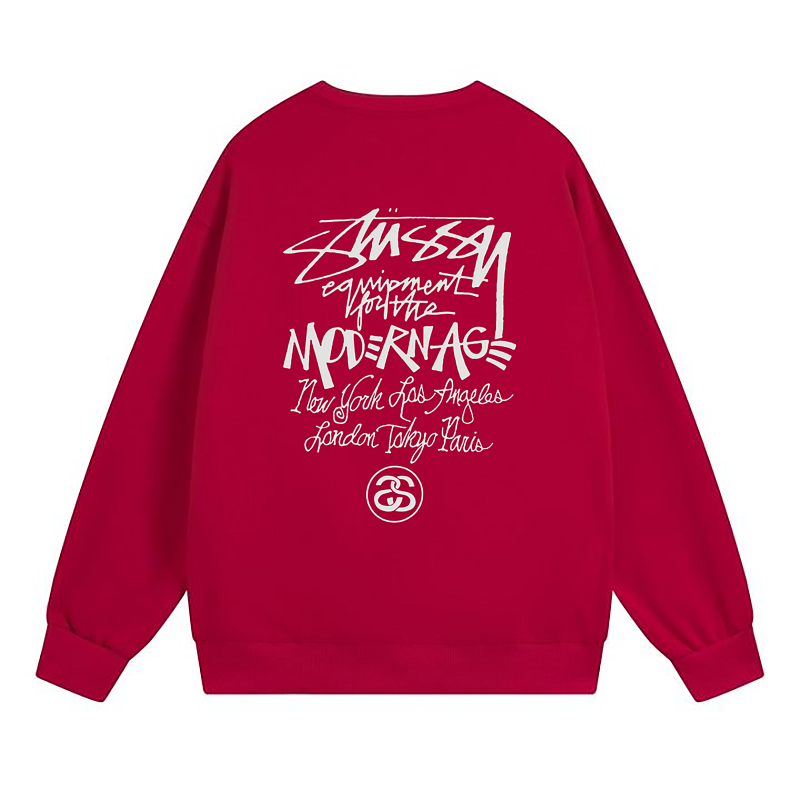 Свитшот Stussy Letter In Illegible Handwriting "Red" фото № 2