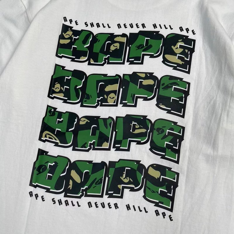 Футболка A Bathing Ape With Text Inscription And Logo "White" фото № 2