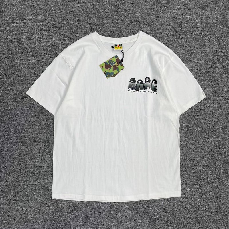 Футболка A Bathing Ape With Text Inscription And Logo "White" фото № 4