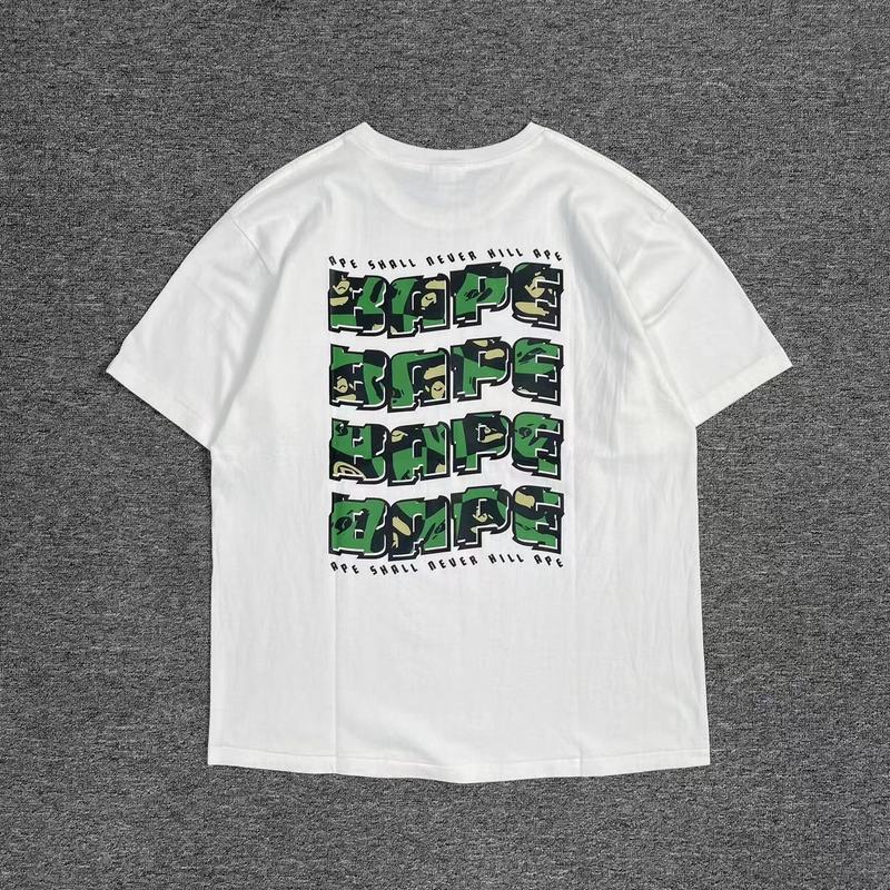 Футболка A Bathing Ape With Text Inscription And Logo "White" фото № 5