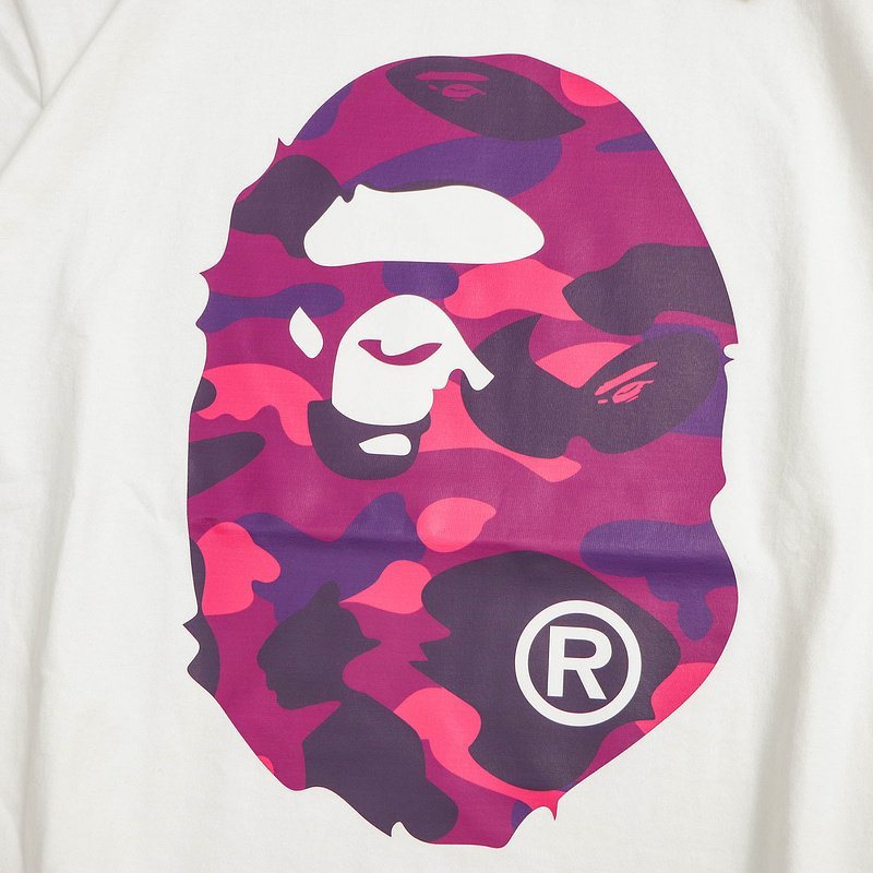 Футболка A Bathing Ape Violet Camouflage Monkey Had "White" фото № 3